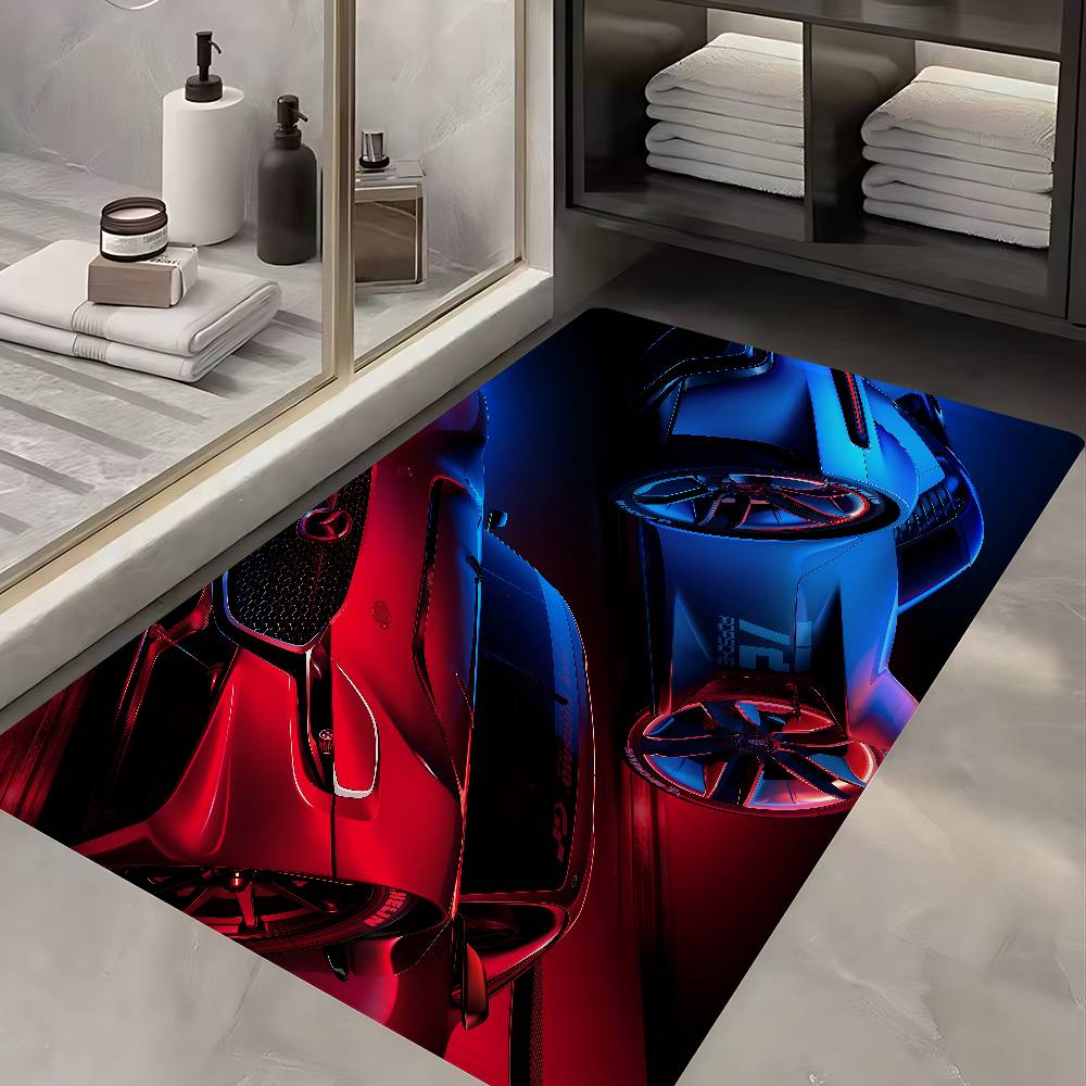 G-Gran-Turismo Bathroom Mat Anti-slip Absorb Water Long Strip Cushion Bedroon Mat Welcome Doormat