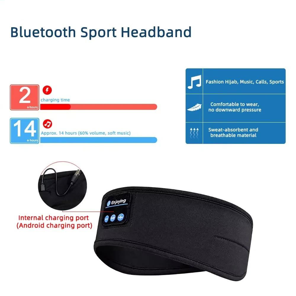 Наушники для сна Bluetooth 5.4 Повязка на голову, Беспроводные наушники для музыки и сна, Вкладыши для сна, Маска для сна с HD стереодинамиками для тренировок, бега, путешествий