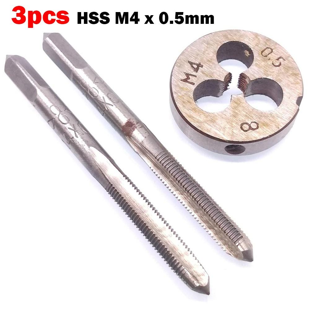 3 шт. HSS x 0,5 мм конический и пробковый метчик и x 0,5 мм плашка метрическая резьба правая