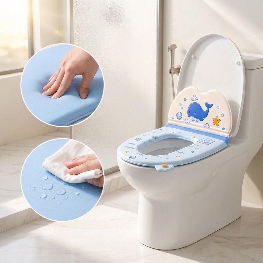 Non-Slip Toilet Seat Mat Cartoon Toilet Seat Cover Universal Fit Toilet Pad Four Seasons