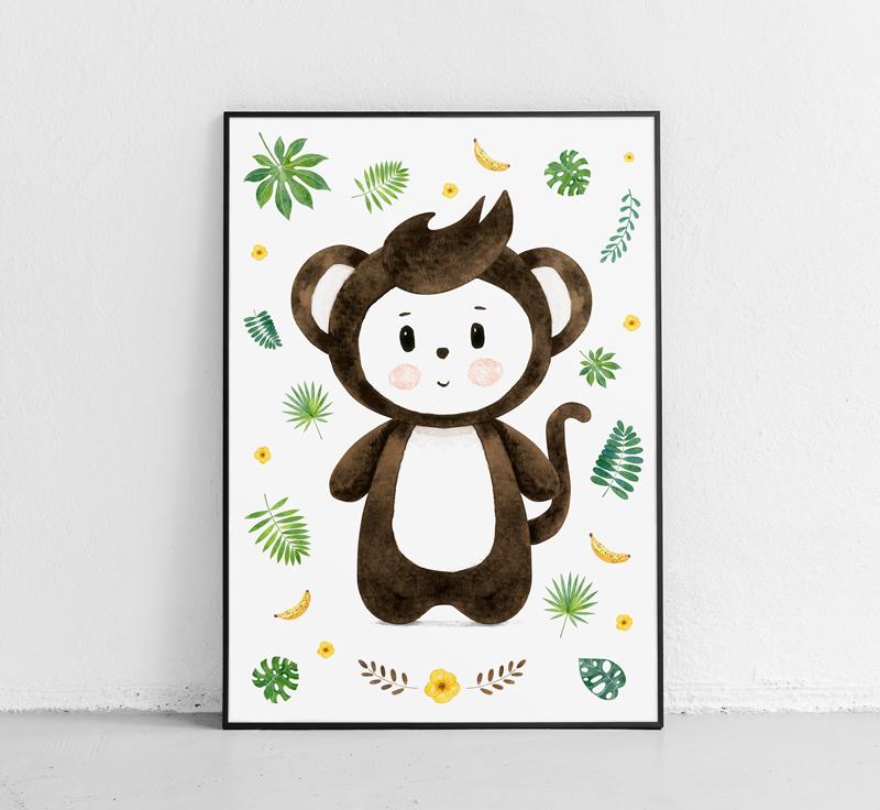 Plakat małpka małpa obrazki dla dzieci