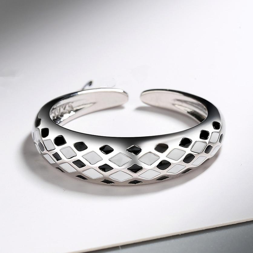 Кольцо в клетку «Шахматная доска», женские индивидуальные аксессуары для пальцев, новый стиль, кольцо из стерлингового серебра 925 пробы, открытый размер, женские ювелирные изделия