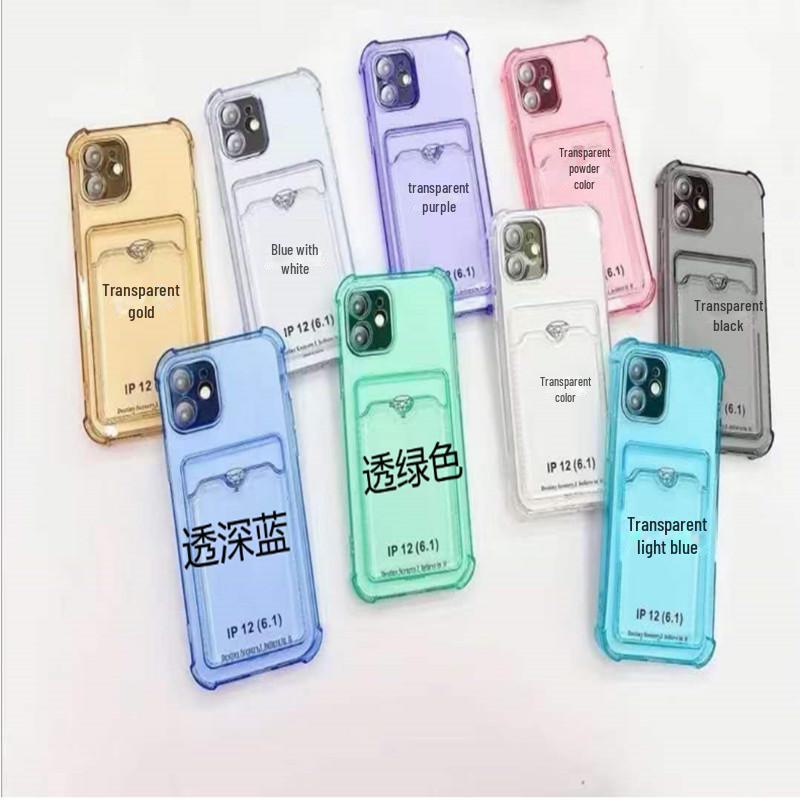 Прозрачный чехол-держатель для карт TPU для Apple 11/14/15/16Pro/Xs