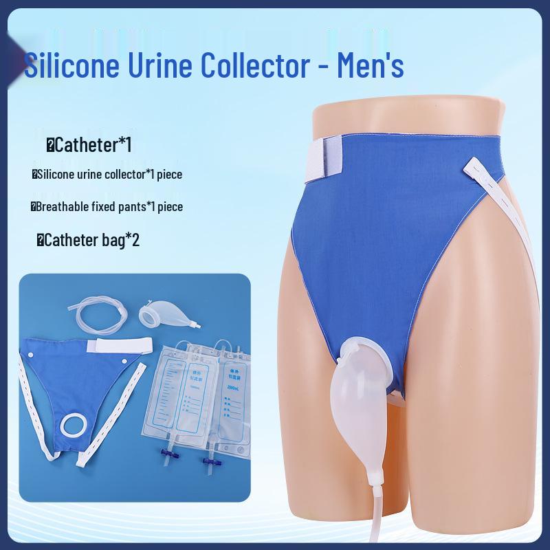 Silicone Urine Collector for Urinary Incontinence with Catheter, Anti-Leak, Suitable for Men and Women, Ideal for Bedridden or Paralyzed Care.