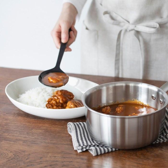 [Mujirushi Ryohin] Silicone Cooking Spoon Black, Approx. 26cm Length 84376412