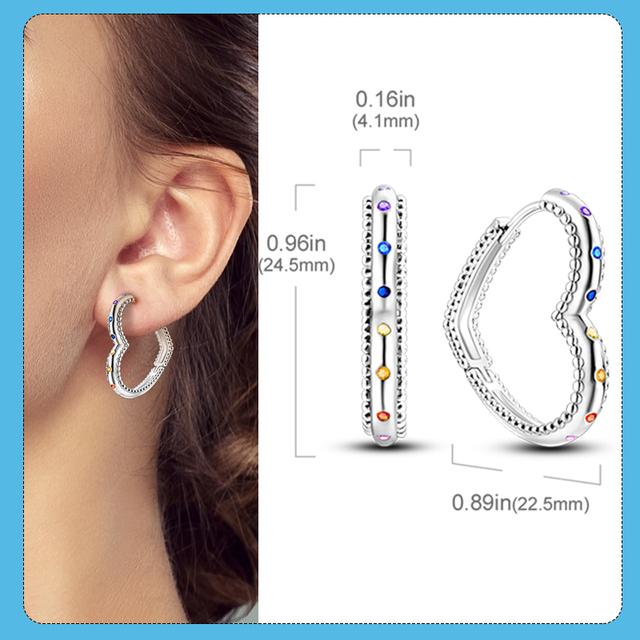 Новые цветные циркониевые перья художника, асимметричные серьги, серьги-кольца из серебра 925 пробы для подростков, ювелирные изделия для женщин