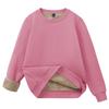 Флисовая подкладка Свободный крой Толстая Осенняя одежда Весенняя одежда Милые Длинные рукава Большой размер Флис Домашняя одежда для путешествий Топы для треккинга Толстовка Зима Розовый