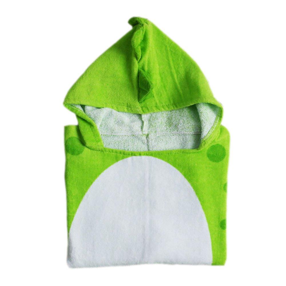 Baby Towel, Dinosaur Hooded Towel, Bath Towel, Kids Bathrobe (Green)