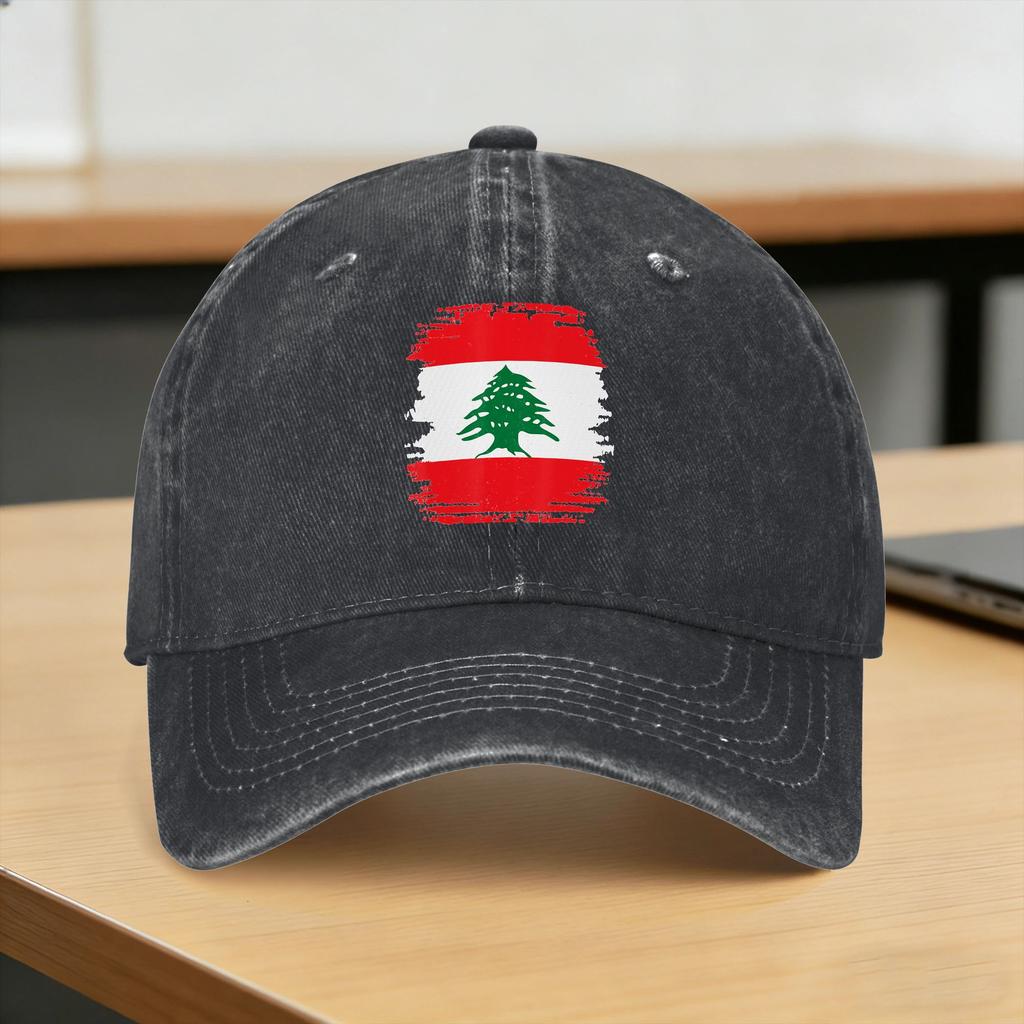 Lebanon Flag Map Beirut Cedar Tree Lebanese Heritage Design Sun Baseball Cap Street Style Unisex Women Washed Trucker Hat Gift