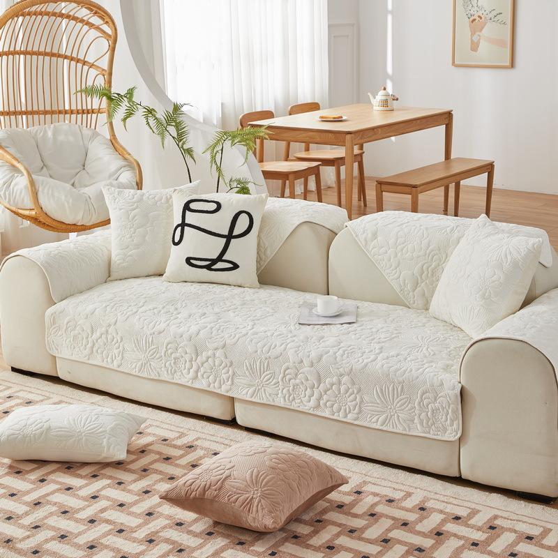 Simple Winter Sofa Cushion Winter Super Soft Short Plush Seat Cushion Cushion Cover Towel Sofa Cover Non-Slip Thickened