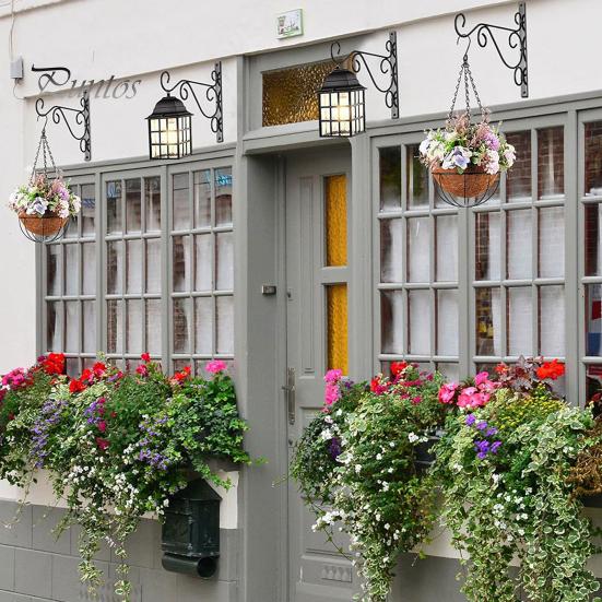 Металлический настенный крючок, настенная вешалка для растений, крючок с винтами, прочный крючок для цветочных корзин, кормушек для птиц, колокольчиков, дверного ограждения