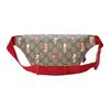 Gucci x Peter Rabbit™ joint model, animal print zipper closure, canvas and leather belt bag, children's version, ebony color with green and red color