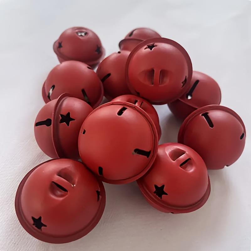 24 шт. Винтажные красные рождественские колокольчики, 3,99 см, металлические с вырезами в виде звезд, идеально подходят для украшения елки, вечеринки, дома