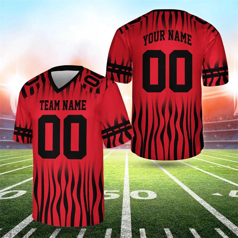 Sports T-shirts For Men Football Team Uniform Custom Name Number Jersey Tops Loose Men Women Quick-drying Sportswear Kids Tees