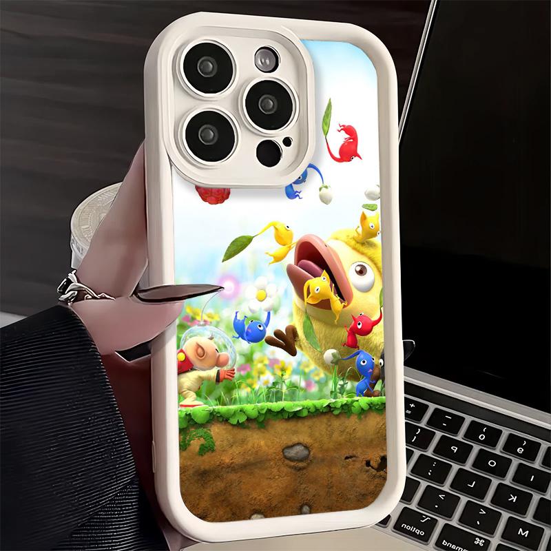 Phone Case for iPhone 17 Air 16E 15 16 Pro Max P-Pikmins Cute Game Cover 14 Plus 13 12 Mini Soft Shell Silicone Fundas