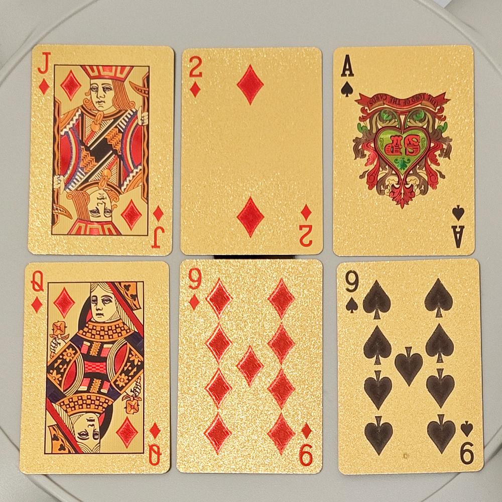 9*6см Коллекция Дубая: 54 карты для игры Премиум с золотым тиснением, водонепроницаемые - Элегантная колода для покера в стиле арабеск