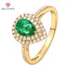 Роскошные открытые кольца с зеленым цирконом для женщин, подвесные кольца с каплями воды, свадебные и обручальные ювелирные украшения