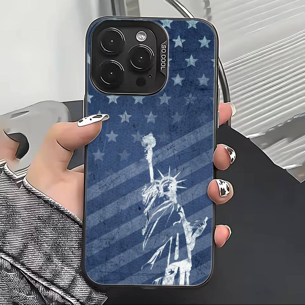 США А-Америка Флаг Чехол для Телефона Для iPhone 17,16,15,14,13,12,11 Plus,Pro Max,XS,Цветной Серебристый Черный Чехол