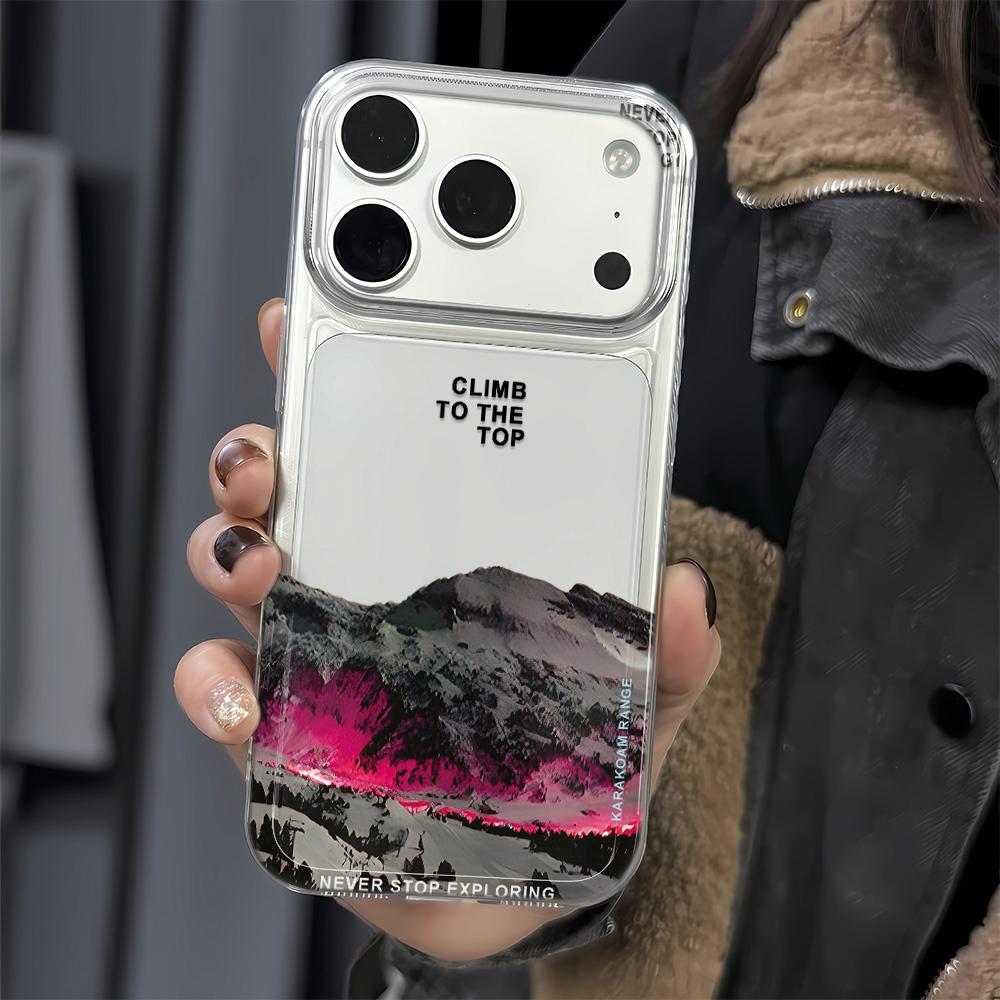Иллюстрация Снежной Горы Чехол для Телефона Для iPhone 14 Pro Max 16 15 14 Pro 13 17 Air 12 11 15 Plus Ударопрочный Силиконовый Мягкий Чехол