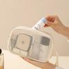 Casual Mesh Cosmetic Bag Hand-Held with Zipper Women Pure Color Makeup Bags Multipurpose Portable Mesh Toiletry Wash Bags