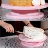 Rotating Cake Turntable Pastry Round Cake Plate Nonslip Bottom Revolving Decorating Stand 360 Degree Revolving Cake Base Scraper