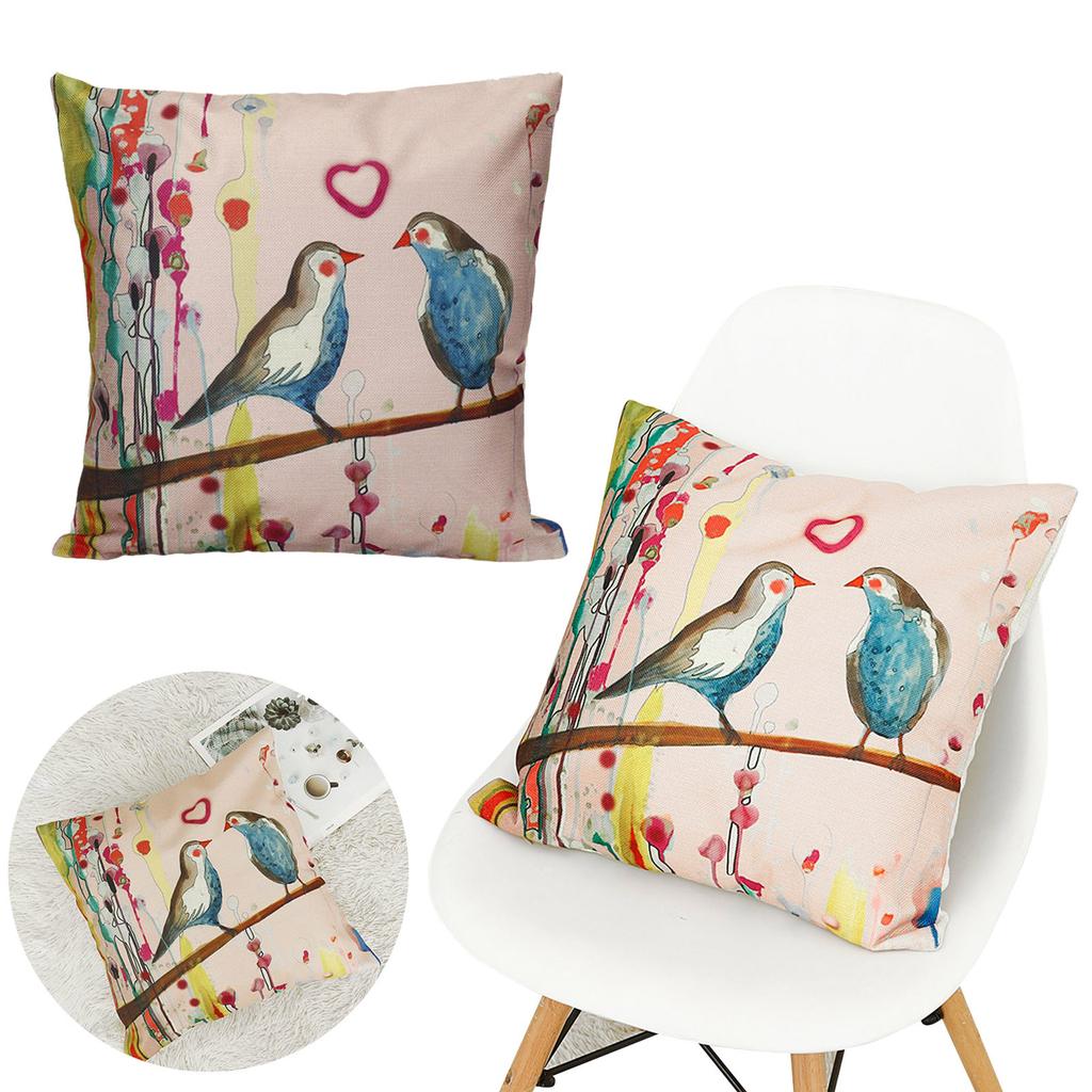 Древняя картина маслом птицы льняная наволочка наволочка подходит для автомобиля, дивана и домашнего использования
