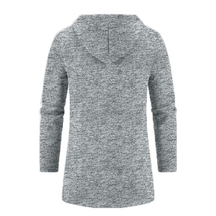 Мужское осенне-зимнее пальто средней длины с капюшоном, тонкое флисовое пальто на молнии, свободного кроя, с карманами