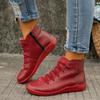 Модные ботинки Мартина большого размера осень-зима новые с круглым носком на шнуровке с коротким голенищем на плоском каблуке женские ботинки
