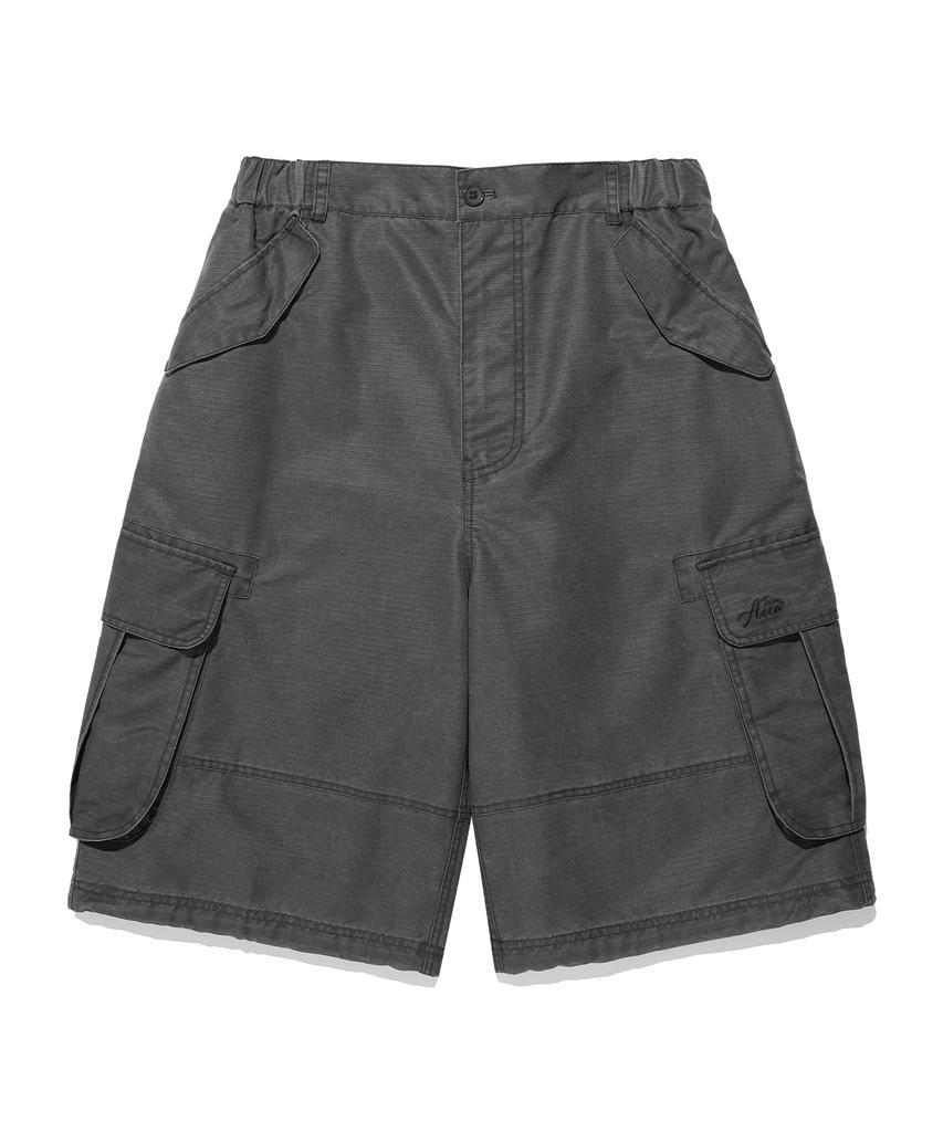 AECA Ripstop Washing Cargo Shorts-Charcoal
