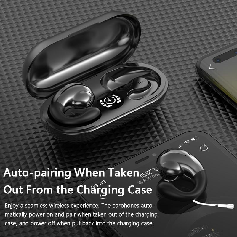 Настоящие беспроводные наушники Bluetooth 5.3 с зажимом для ушей, наушники с шумоподавлением, наушники для бега, спорта, бизнеса, громкой связи, гарнитуры для звонков