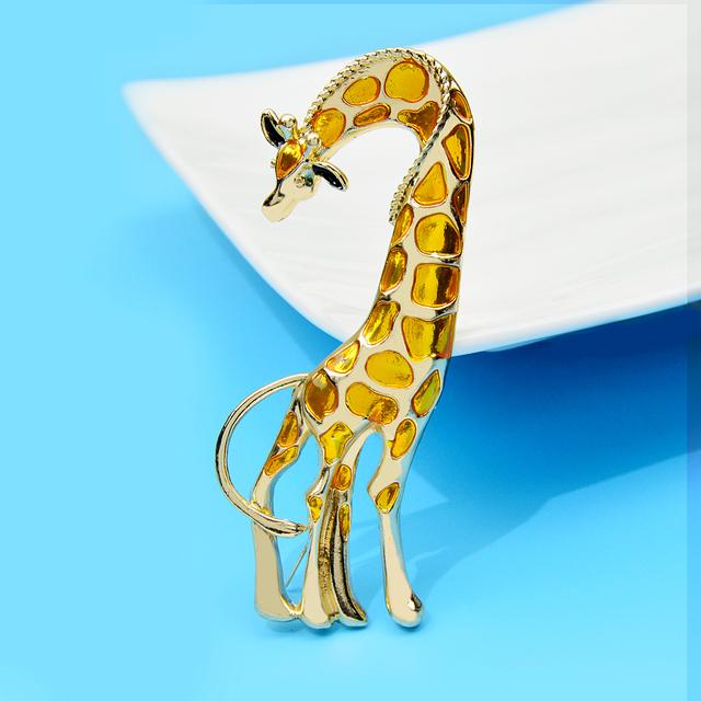 Новые эмалированные большие броши-жирафы для женщин, яркий дизайн с животными, булавка, роскошные аксессуары высокого качества, осенний стиль