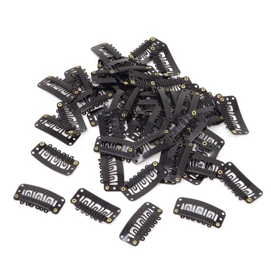 50 шт./компл. 6-зубчатый нескользящий невидимый парик для наращивания искусственных волос с фиксацией защелкивающимся зажимом