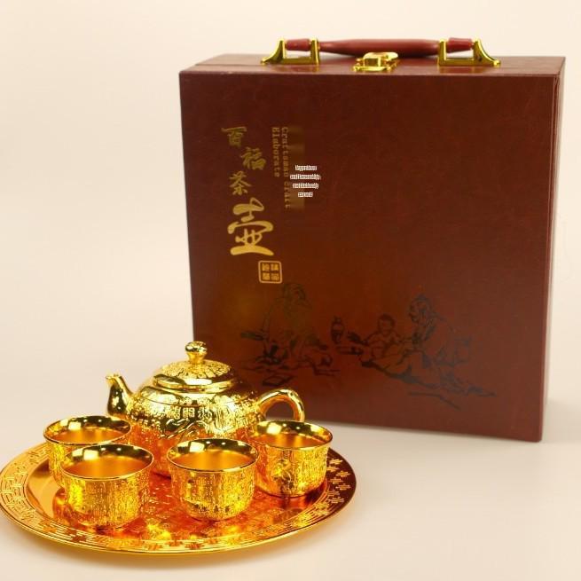 Премиальный чайный сервиз из стерлингового серебра - 6 предметов, чайник ручной работы и чашки для чая кунг-фу, бизнес-подарок