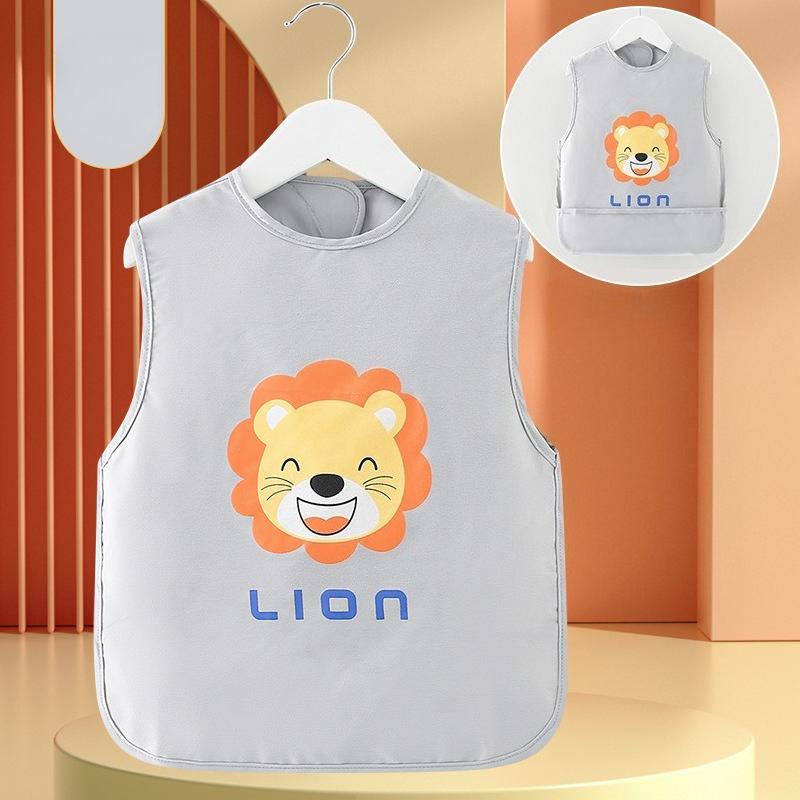 Мультяшные Водонепроницаемые Кавайные Детские Слюнявчики Без Рукавов, Ткань для Отрыжки после Еды, Защитный Фартук от Грязи, Слон, Жираф, Аксессуары для Кормления