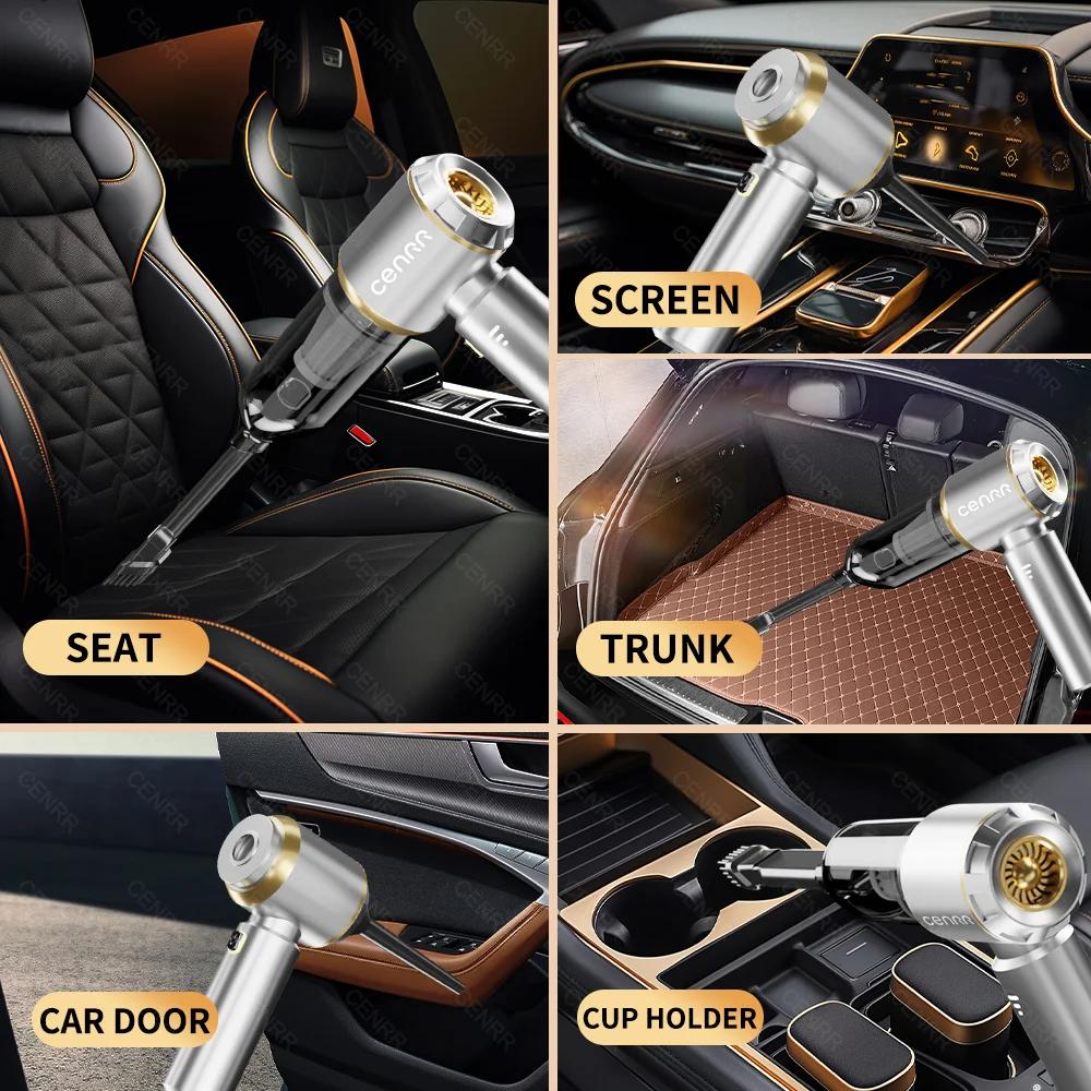 CENRR Car Vacuum Cleaner 360000PA Strong Suction Wireless Vacuum Cleaner Handheld Portable Powerful Car Cleaner Home Appliance