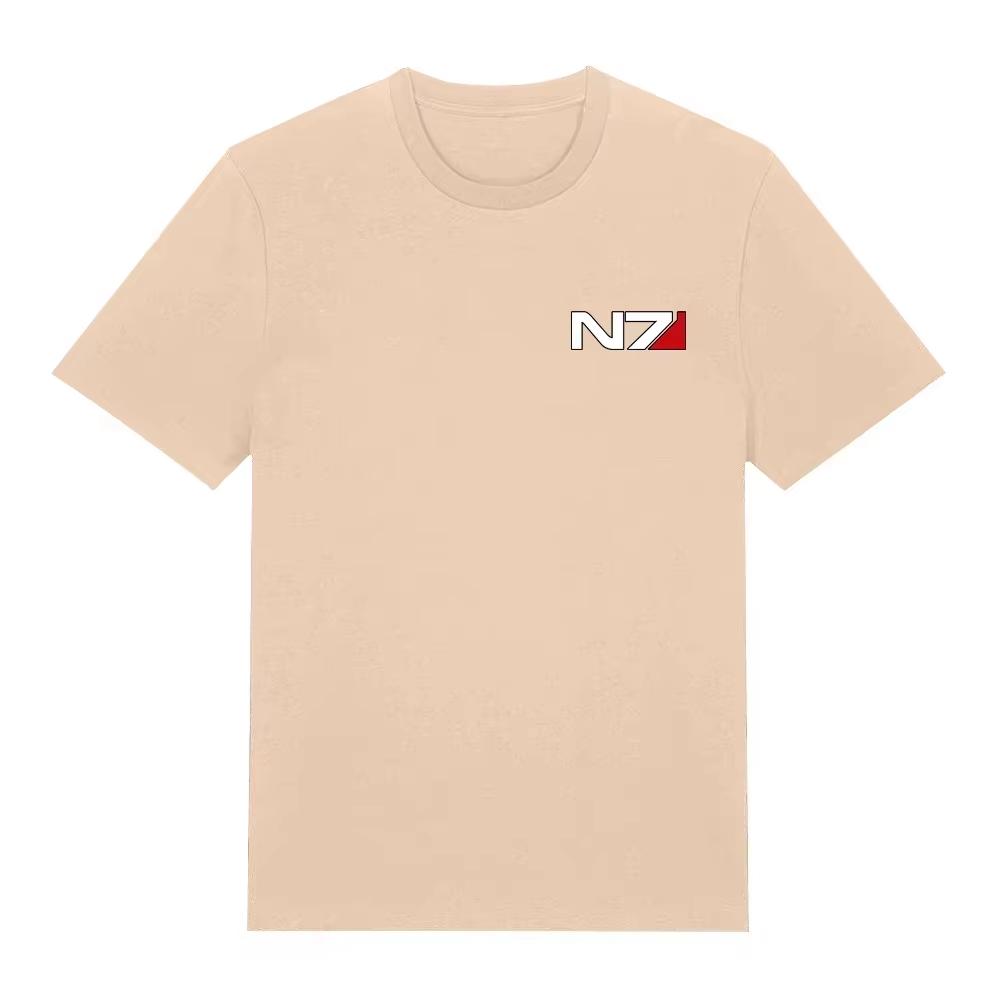 Game Mass Effect N7 Graphic Pure Cotton Tshirt 2026 Summer New Popular Unisexs Unisexs Y2k Fashion Casual Shirt Streetwear
