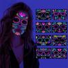 New Glow The Dark Tattoos Stickers Fake Face Temporary Tattoos Makeup UV Neon Floral Body Paint Tattoo Stickers Decorations