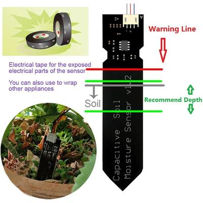 Емкостный датчик влажности почвы, устойчивый к коррозии, для Arduino, обнаружение влажности, полив сада, DIY