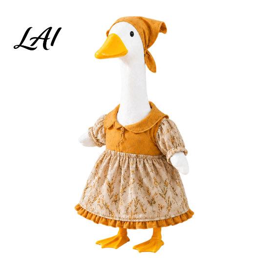Porch Goose Costumes Thanksgiving Outfit Autumn Dress with Head Scarf Seasonal Outfit for 23 Inch Statue Outdoor Garden Yard Decor Lawn Clothes