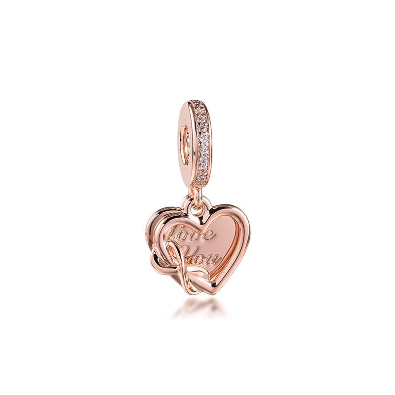 Подходит для Европы Браслет из стерлингового серебра 925 пробы Love You Infinity Heart подвески-шармы бусины для женщин DIY ювелирные изделия подарок на День матери