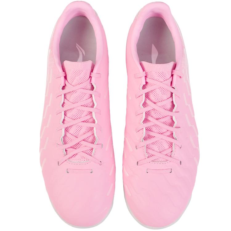 Li Ning Jin 1.5 Fashion Comfortable TF (Резиновые шипы) Футбольные бутсы с искусственным покрытием, нескользящие, износостойкие, мужские, розовые, белые, YSTU043-2