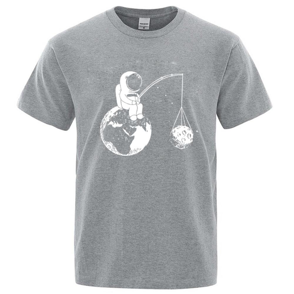 Summer Men High Quality T-shirt Blend Funny Design Astronaut Printing for Men Loose Top Cool Casual Tshirt Male Shirts