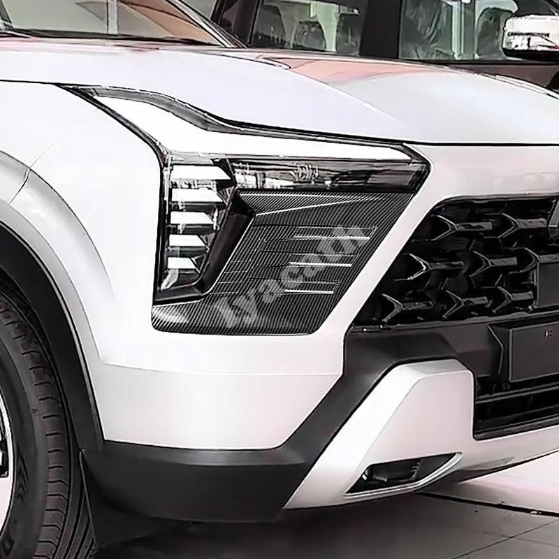 For Mitsubishi Xforce Outlander sport 2025 2026 Exterior ABS black Front Bumper Fender foglamp Rear fog Light Eyebrow Cover