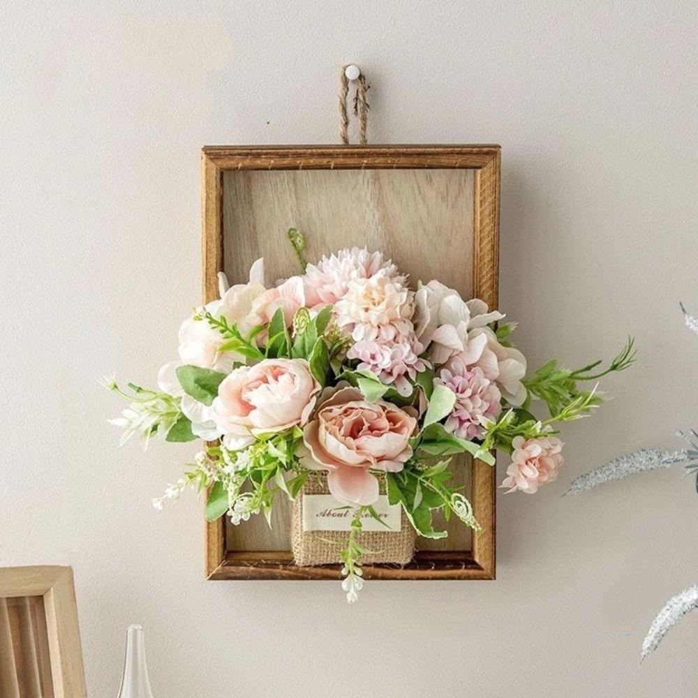 Искусственная цветочная настенная фоторамка 3D Ручная работа Имитация цветов Декор Настенное украшение