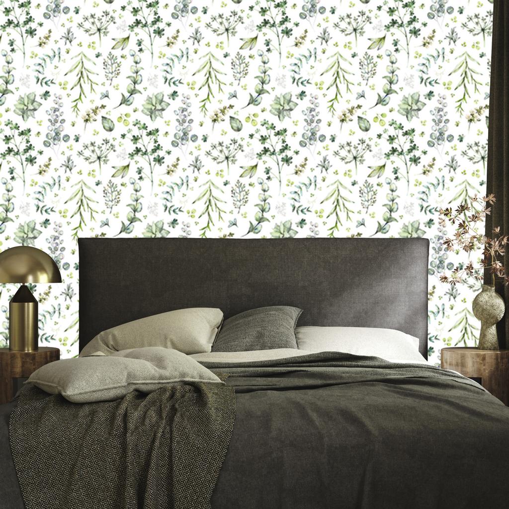 Leaves and meadow flowers wallpaper for living room and bedroom 50x1000
