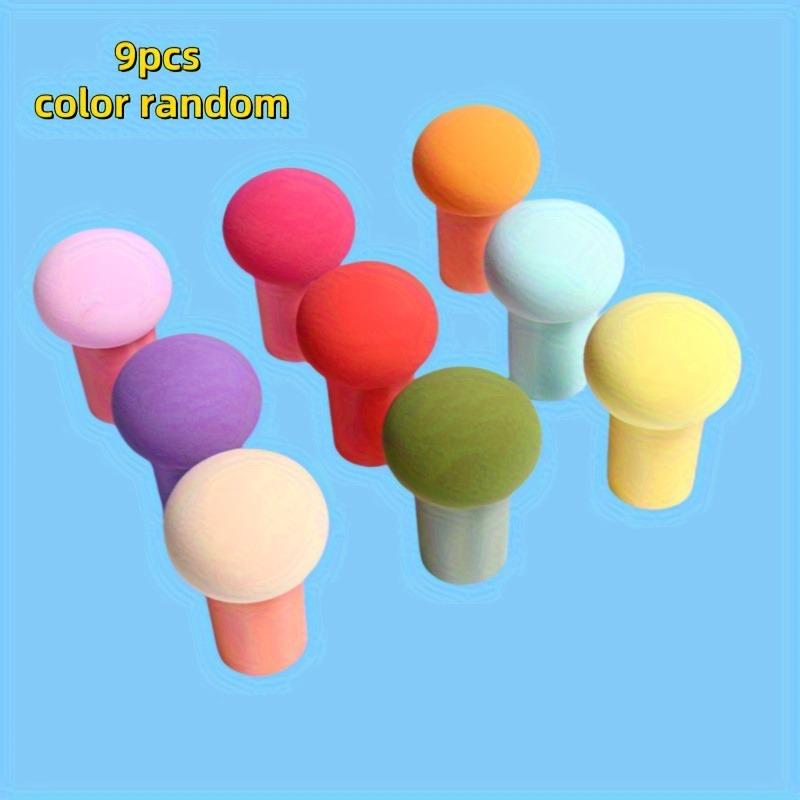 Набор из 9 кистей для трафаретов и губок с ручками в форме тыквы для поделок, влажного и сухого использования - чернильные тампоны для скрапбукинга, создания открыток и смешанного искусства