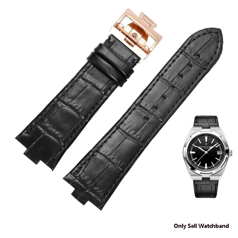 25*8Настоящая кожаная ремешок для часов Для Vacheron Constantin Серия OVERSEAS 4500V 5500V P47040 Пряжка из нержавеющей стали Мужской ремешок для часов
