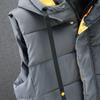 Men's Winter Vest Cotton Warm Sleeveless Coat Hat Detachable Padded  Waistcoat Work Wear Male High Quality Clothes 5XL