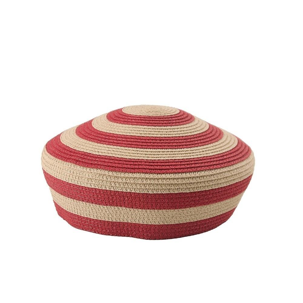 Color Block Dome Cap Paper Straw Sun Hat Brim Hat Straw Top Hat  Daily Wear