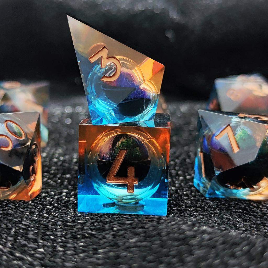 7 шт./компл. DND D20 Liquid Core Flow Eye Dice наборы для COC Dungeon and Dragon Pathfinder RPG ролевые игры вечеринки игрушки аксессуары